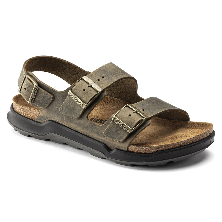 Birkenstock Milano Rugged Men Oiled Leather Faded Khaki